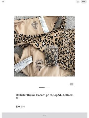 Hollister Leopard-Print Bikini Set in Tan & Black